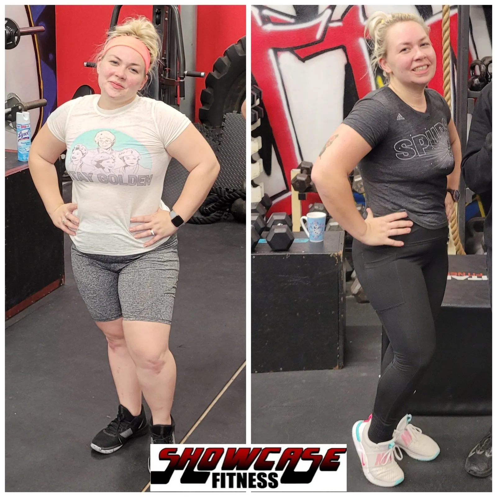 Client transformation at Showcase Fitness — before and after
