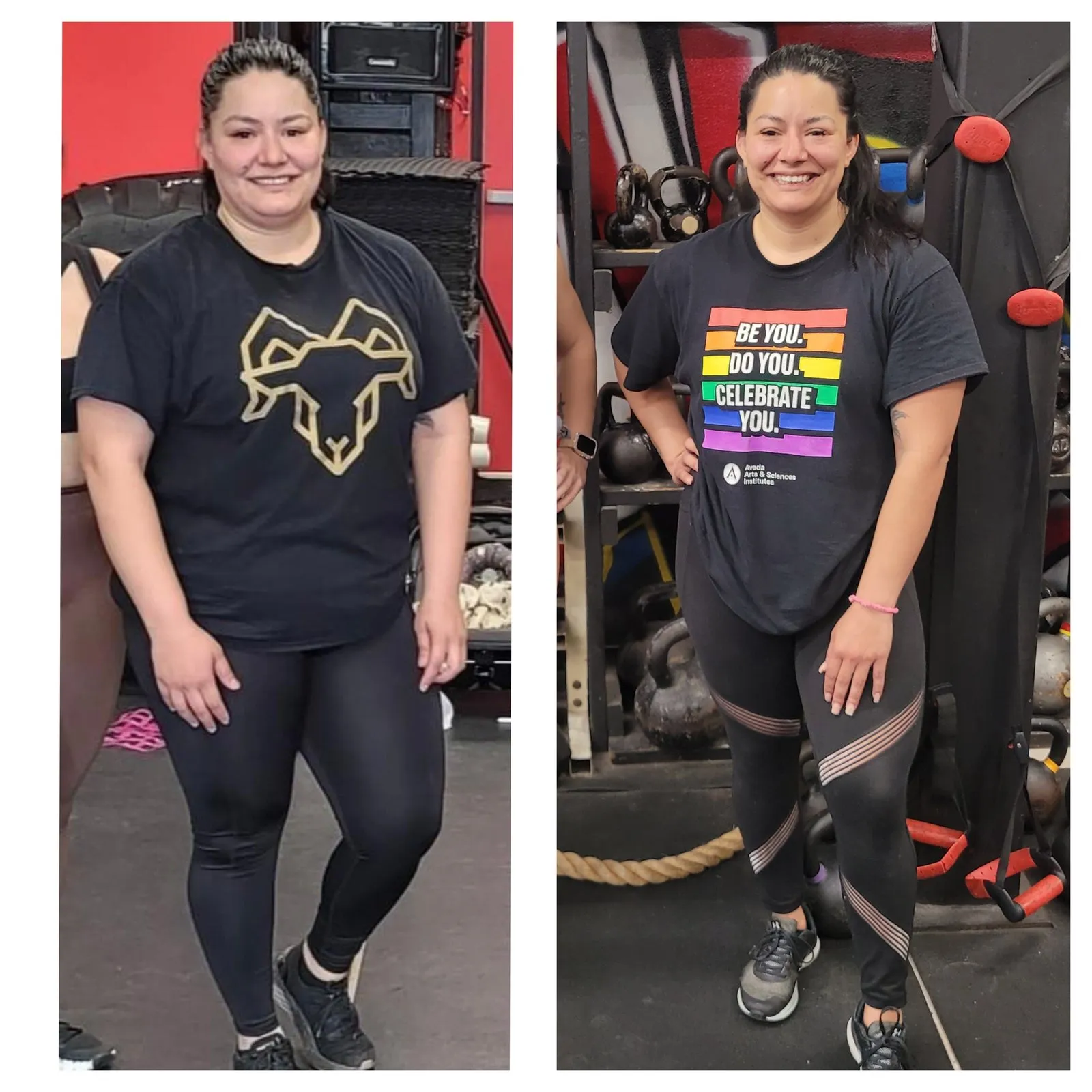 Client transformation at Showcase Fitness — before and after